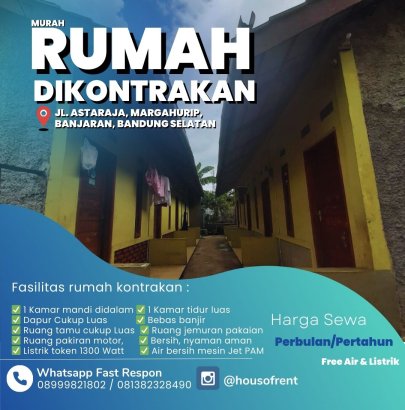 Rumah kontrakan Strategis Wilayah Banjaran Bandung Selatan Jawa Barat