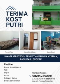 Kost Putri Aman dan Nyaman Tengah kota pandaan Full Fasilitas