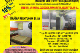 Kost Harian & Bulanan dgn fasilitas free wifi