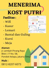 Kost Putri di Pondok Kelapa, Jakarta Timur