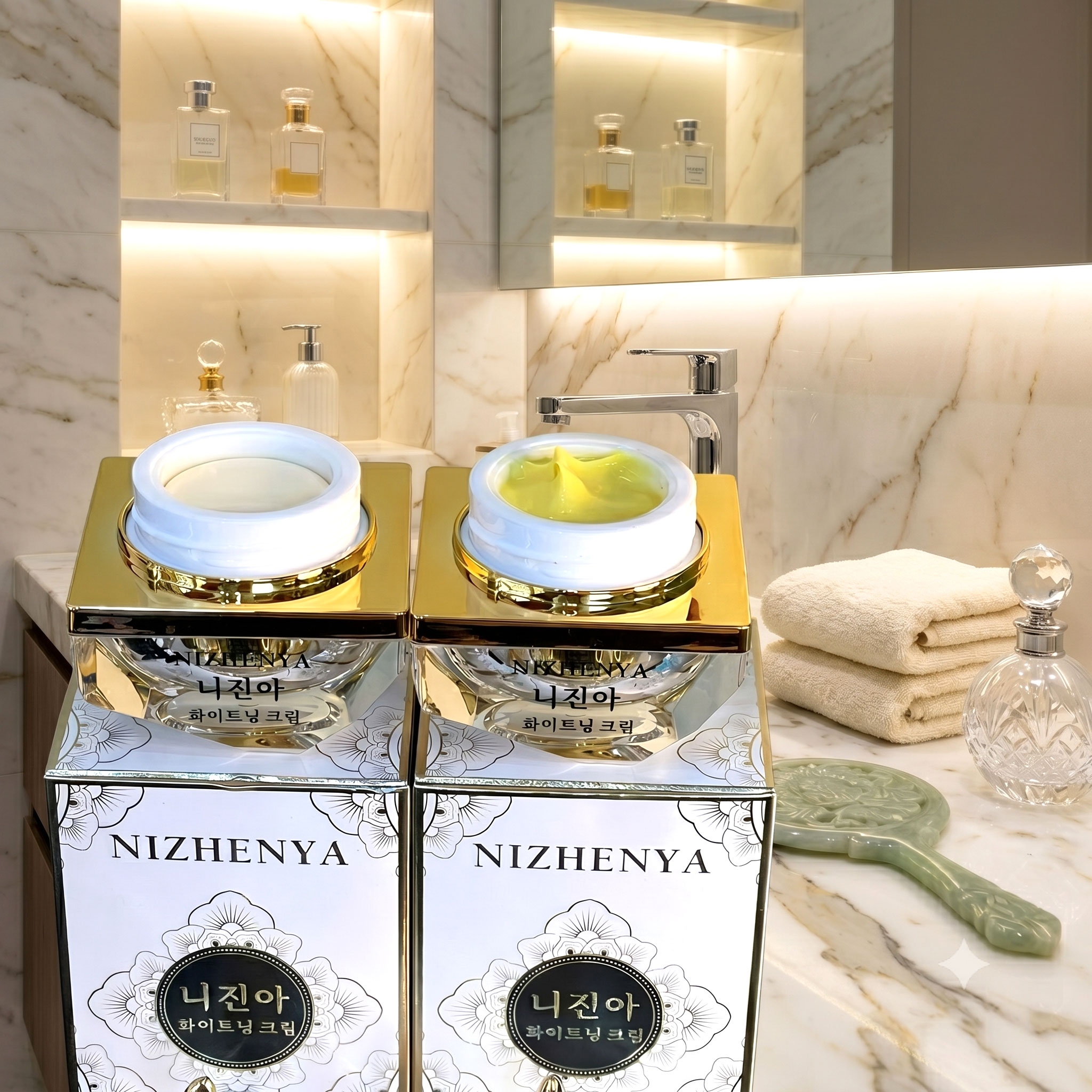 Kem trị nám dưỡng trắng da đêm Nizhenya Korea - Ảnh 10