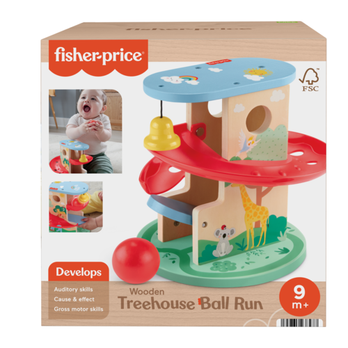 Fisher-Price Wooden Treehouse Ball Run Baby & Toddler Toy