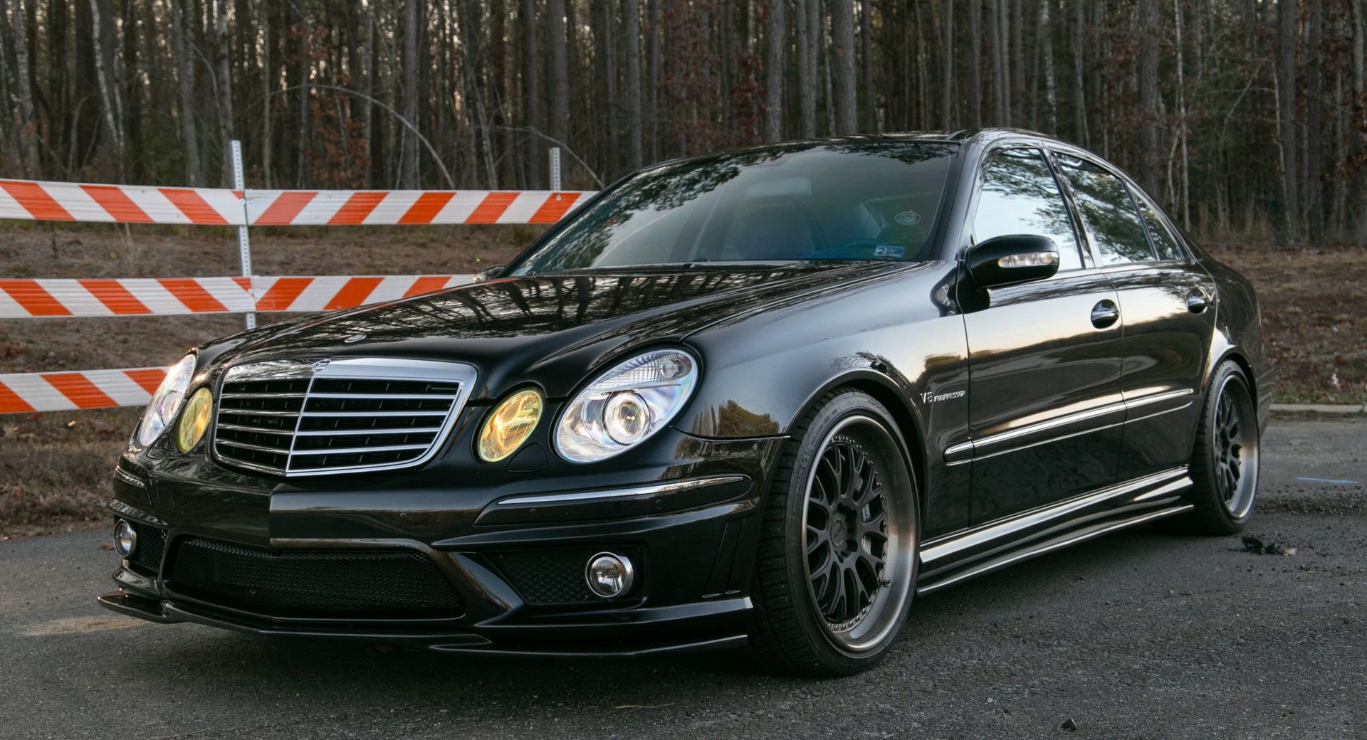 black mercedes e class AMG