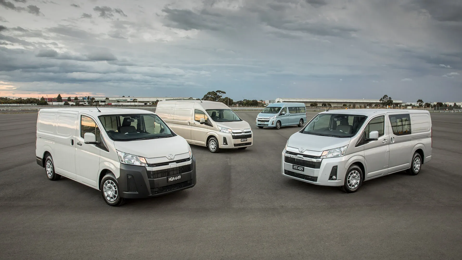 front view of row of hiace
