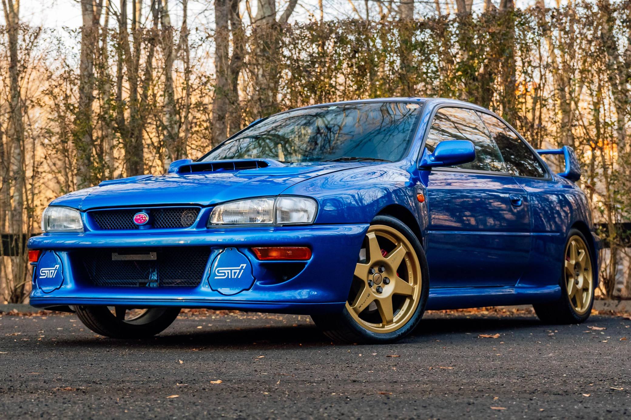 blue subaru sti