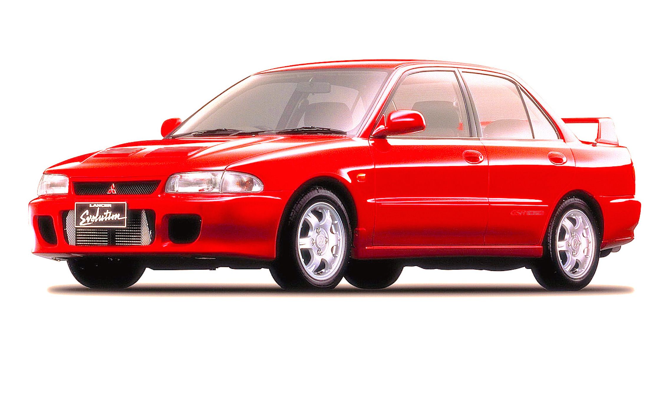 old evo red mitsubishi